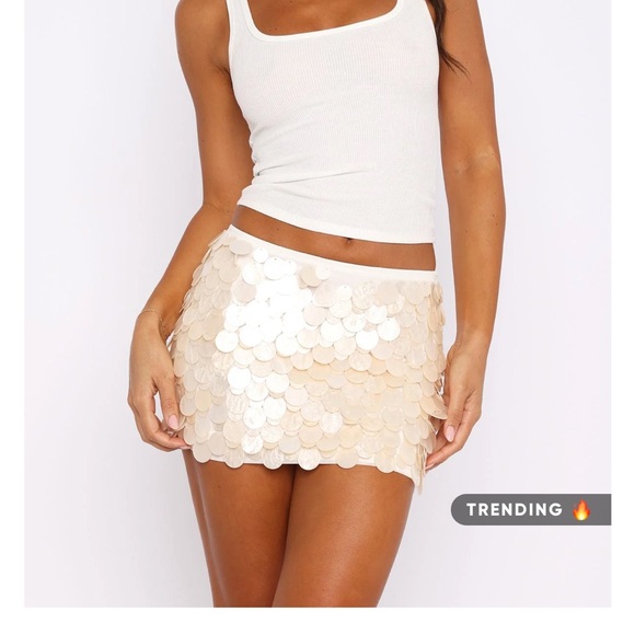 White Fox Boutique Dresses & Skirts - White Fox Ariel Sequin Mini Skirt